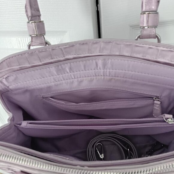 Purple Leather crocodile-embossed Handbag - Picture 3 of 3